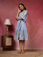 Embroidered Cotton Blend Dress